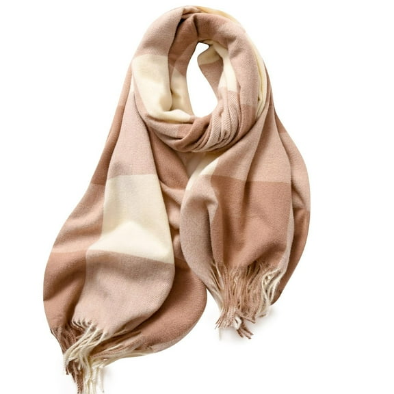 Admvng Women Men Colorful Plaid Soft Friendly Warm Thick Wool Scarf