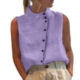 thumbnail image 1 of Admvng Women's Blouse Asymmetrical Button Sleeveless Tank Top Casual Summer Vest Shirt, 1 of 7