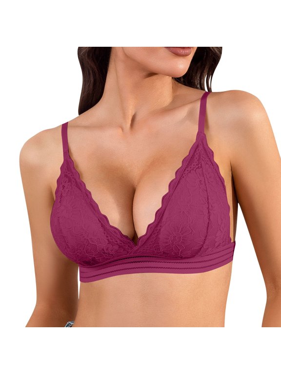 Women's Bras Triangle Wireless Lace Push Up Comfortable Everyday Bra