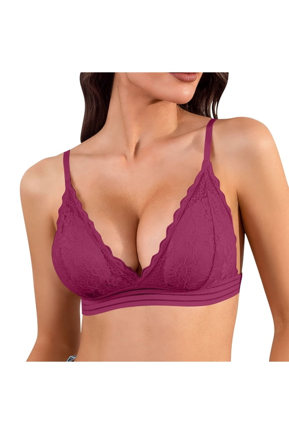 Women's Bras Triangle Wireless Lace Push Up Comfortable Everyday Bra