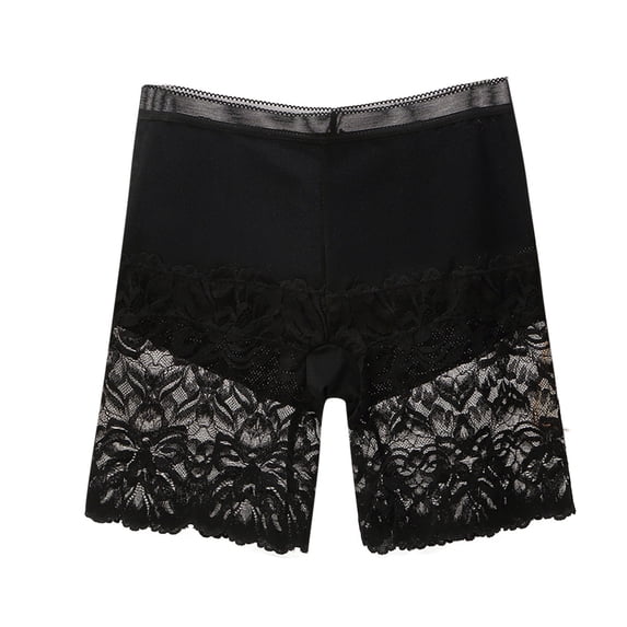 Admvng Women's Briefs Breathable Mesh Safety Shorts Floral Lace Scalloped Hem Shorts