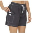 thumbnail image 1 of Admvng Women's Cargo Shorts Solid Summer Casual Trendy Drawstring Pants, 1 of 5