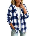 thumbnail image 1 of Admvng Women's Checkered Jacket Hooded Long Sleeve Casual Warm Outerwear, 1 of 9