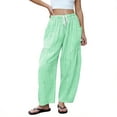 thumbnail image 1 of Admvng Women's Gingham Cropped Pants Drawstring Waist Pockets Casual Everyday Trousers, 1 of 5
