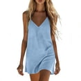 thumbnail image 1 of Admvng Women's Linen Dress Sleeveless V Neck Casual Summer Beach Dress, 1 of 5