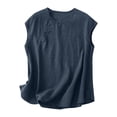 thumbnail image 1 of Admvng Women's Linen Tank Tops Plus Size Solid Sleeveless Casual Breathable Shirts, 1 of 2