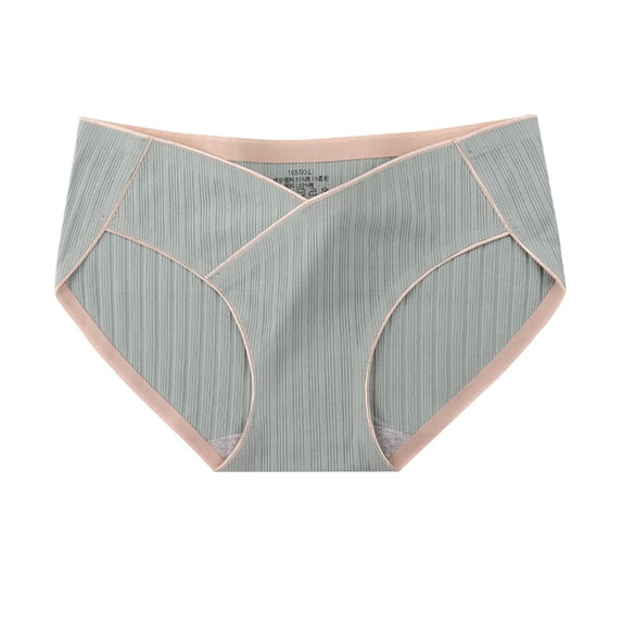 Admvng Women's Maternity Underwear Plus Size Solid Breathable Comfort Cotton Pregnancy Briefs