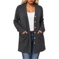 thumbnail image 1 of Admvng Women's Outerwear Button Long Sleeve Coat Casual Jacket, 1 of 6