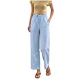 thumbnail image 1 of Admvng Women's Pants Floral Embroidered Drawstring Casual Trousers with Pockets, 1 of 7