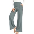 thumbnail image 1 of Admvng Women's Pants High Waisted Wide Leg Front Seams Solid Trousers, 1 of 9