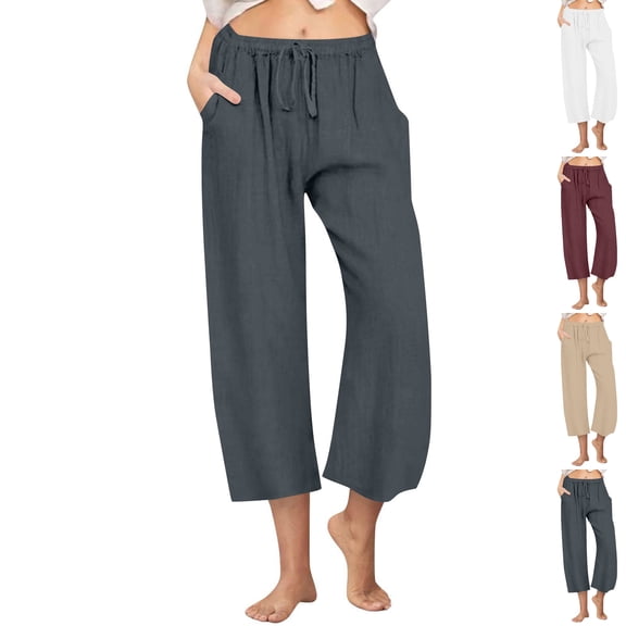 Admvng Women's Pants Loose Soft Drawstring Workout Sweatpants Causal Lounge Pants with Pockets S-3XL