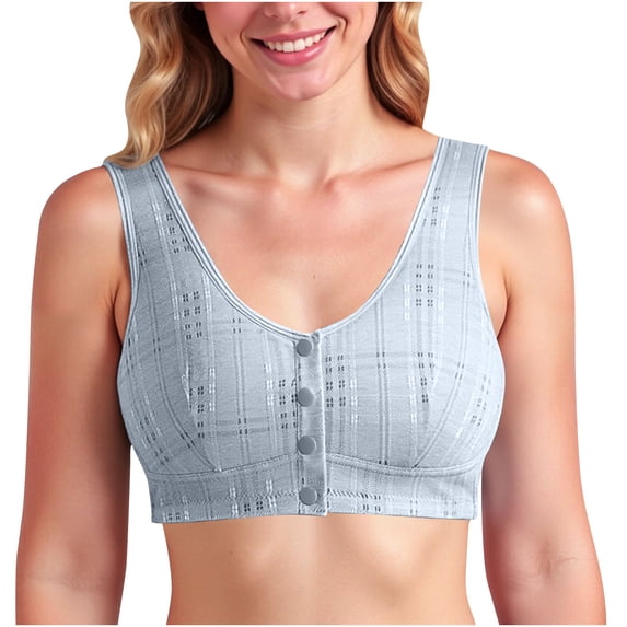 Admvng Women's Plus Size Bras Wireless Front Closure Comfortable Support Bra