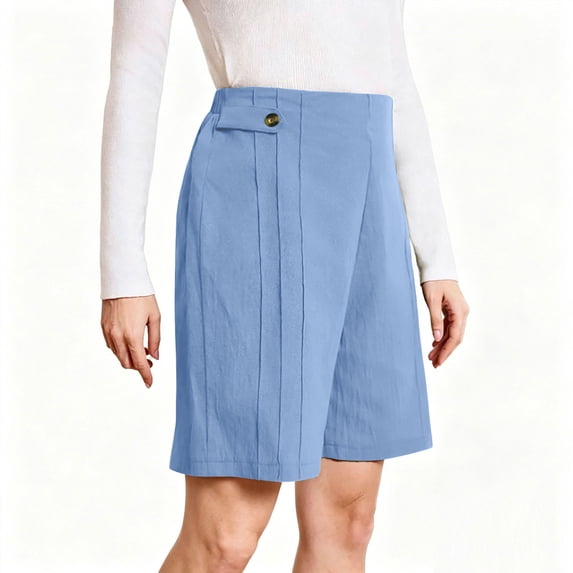 Admvng Women's Plus Size Summer Casual Shorts Breathable Soft Hiking Shorts with Pockets