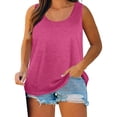 thumbnail image 1 of Admvng Women's Plus Size Tank Tops Round Neck Sleeveless Everyday Blouses, 1 of 8