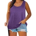 thumbnail image 1 of Admvng Women's Plus Size Tank Tops Round Neck Sleeveless Everyday Blouses, 1 of 8