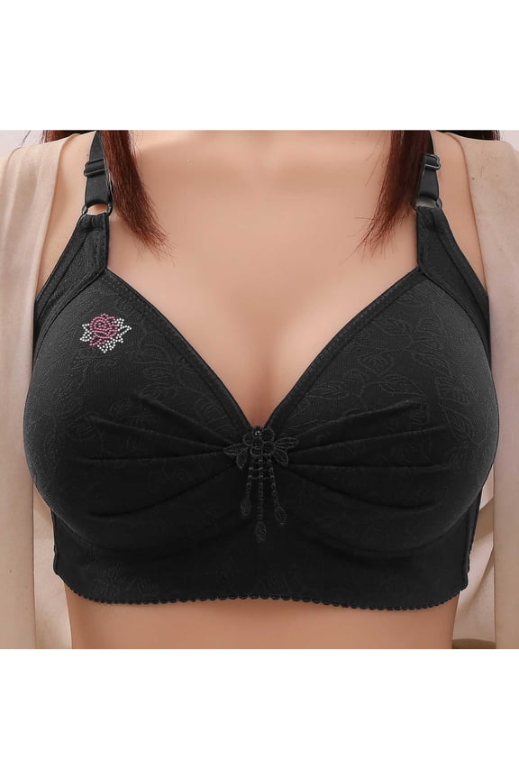 Women's Plus Size Wireless Bra Full Coverage Side Support Lift Everyday Bra
