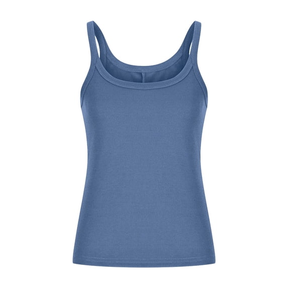 Admvng Women's Ribbed Tank Top Plus Size Scoop Neck Cami Basic Sleeveless Stretchy Camisole