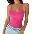 thumbnail image 1 of Admvng Women's Ribbed Tank Top Scoop Neck Cami Basic Sleeveless Stretchy Camisole, 1 of 6