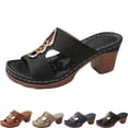 thumbnail image 1 of Admvng Women's Sandals Fashion Round Open Toe Slip On Slides for Summer 36-43, 1 of 9