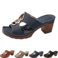 thumbnail image 1 of Admvng Women's Sandals Fashion Round Open Toe Slip On Slides for Summer 36-43, 1 of 9