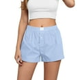 thumbnail image 1 of Admvng Women's Shorts Gingham Checkered Boxer Elastic Waist Everyday Shorts, 1 of 6
