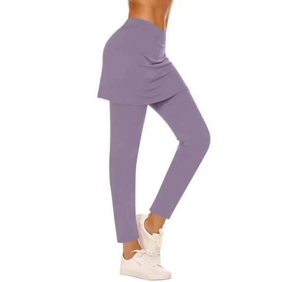 Admvng Women's Skirted Leggings 2-in-1 Workout Yoga Golf Tennis Pants