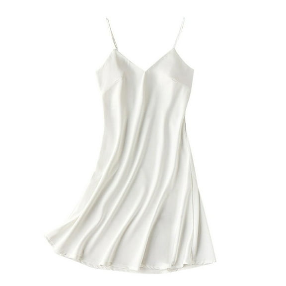 Admvng Women's Sleepwear Sexy Versatile Temperament Solid Sexy Sleeping Dress S-2XL