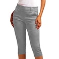 thumbnail image 1 of Admvng Women's Solid Chino Capri Pants Slim Fit Cropped Trousers with Pockets, 1 of 7