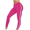 thumbnail image 1 of Admvng Women's Striped Leggings 4-Way Stretch Compression Yoga Pants with Side Stripe, 1 of 5