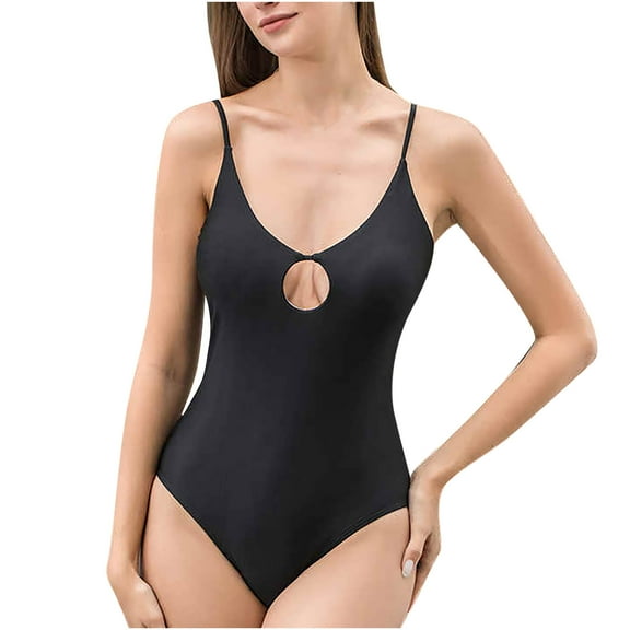 Admvng Women's Swimwear Tummy Control High Waisted Cut Out Sexy Casual One Piece Swimsuit S-2XL