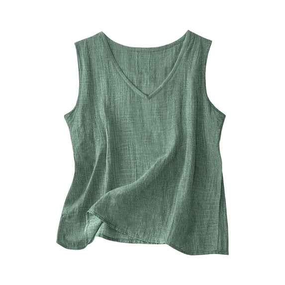 Admvng Women's Tank Top Plus Size Casual Sleeveless Solid Everyday Blouse
