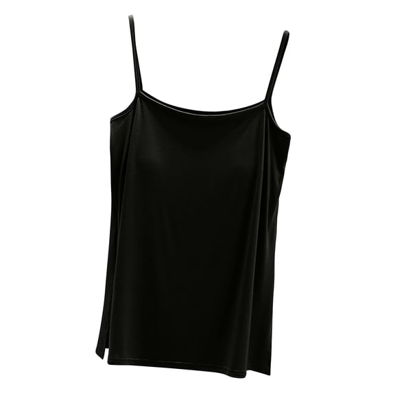 Admvng Women's Tank Top Spaghetti Strap Side Slit Sleeveless Round Neck Comfy Camisole