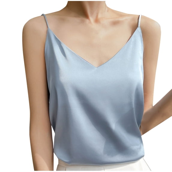 Admvng Women's Tank Top Summer Casual Solid V-neck Sleeveless Camisole
