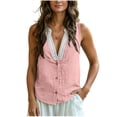 thumbnail image 1 of Admvng Women's Tank Tops Lace Linen Cotton Sleeveless V Neck Casual Boho Summer Blouses, 1 of 1