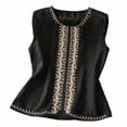 thumbnail image 1 of Admvng Women's Tank Tops Linen Cotton Boho Embroidered Sleeveless Round Neck Casual Flowy Summer Blouses, 1 of 9