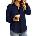 thumbnail image 1 of Admvng Women's Tops Button-Down Shirt Long Sleeve Casual Leisure Elegant Blouse, 1 of 5