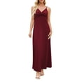 thumbnail image 1 of Admvng Women's Twist Front Maxi Dress Spaghetti Strap V-Neck Solid Long Flowy Party Dress, 1 of 7