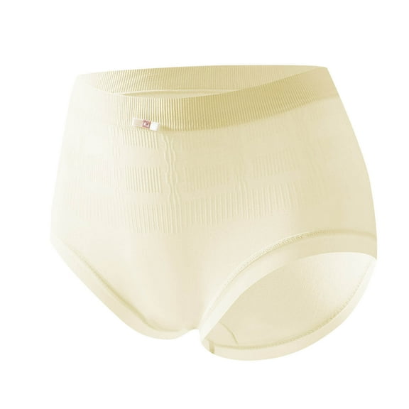 Admvng Women's Underwear Solid Color Ventilate Middle Waist Abdominal Support Briefs, Size Free Size