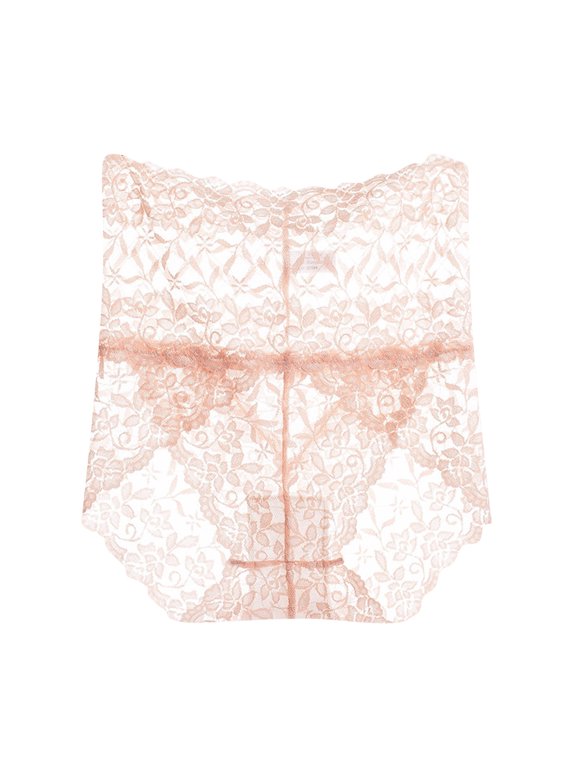 Women's Underwear Transparent Low Waist Pants Panties Thong Lace, Size L-2XL