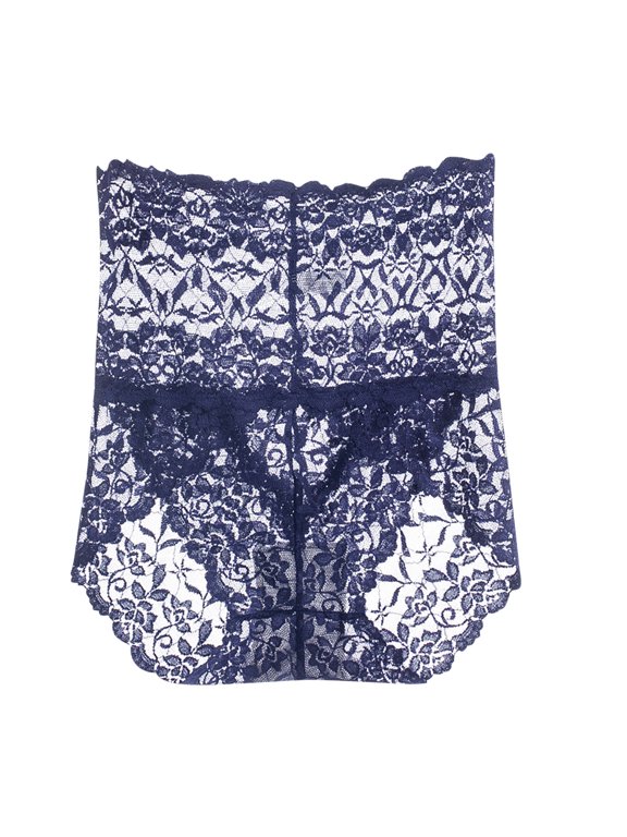 Women's Underwear Transparent Low Waist Pants Panties Thong Lace, Size L-2XL