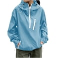 thumbnail image 1 of Admvng Women's Windproof Jacket Half Zip Pullover Drawstring Pocket Lightweight Water Resistant Outdoor Travel Windbreaker Coat, 1 of 7