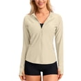 thumbnail image 1 of Admvng Womens Athletic Jacket Thumb Hole Zip Up Long Sleeve Slim Workout Coat with Pocket, 1 of 8