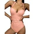 thumbnail image 1 of Admvng Womens Bathing Suits Plunging V Neck Bathing Suit Open Back One Piece Swimsuits S-XL, 1 of 4