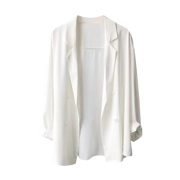 Admvng Womens Blazer Jacket Notched Lapel Lightweight Summer Office Suit Coat