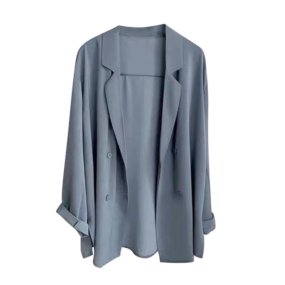 Admvng Womens Blazer Jacket Notched Lapel Lightweight Summer Office Suit Coat