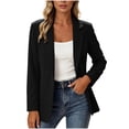 thumbnail image 1 of Admvng Womens Blazer Jacket Notched Lapel Long Sleeve Loose Lightweight Casual Office Business Suit Coat, 1 of 5