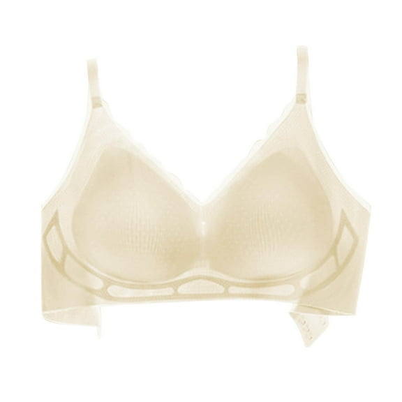 Admvng Womens Bra Solid Color Back Buckle Thin Style Ventilate Bra Without Steel Rim, Size M-2XL