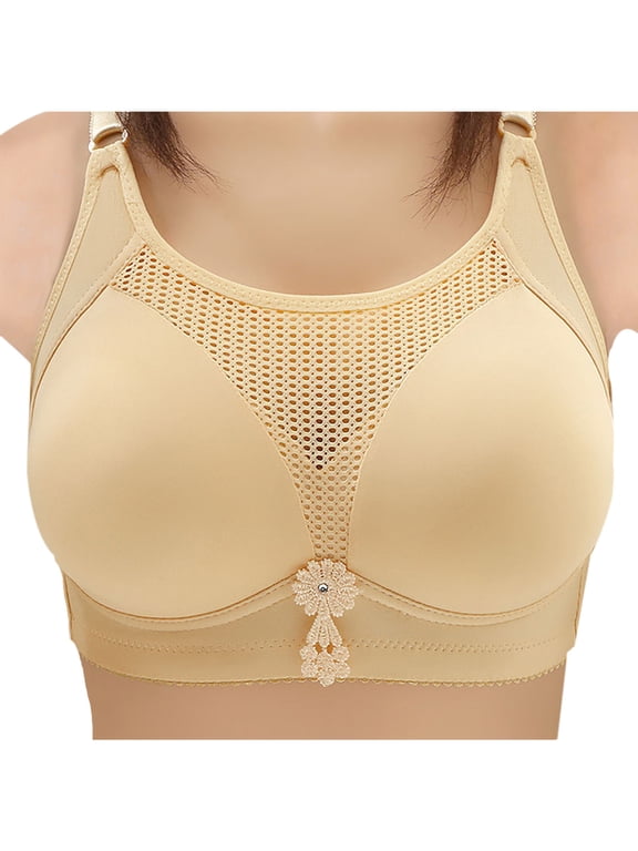 Womens Bras Fashion Plus Size Wire Free Comfortable Push Up Hollow Out Bra Underwear M-3XL