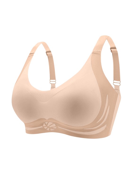 Womens Bras Fashion Seamless Contrast Sponge Underwear Soft Support Comfortable Breathable Fixed Cup Bra, Size M-2XL