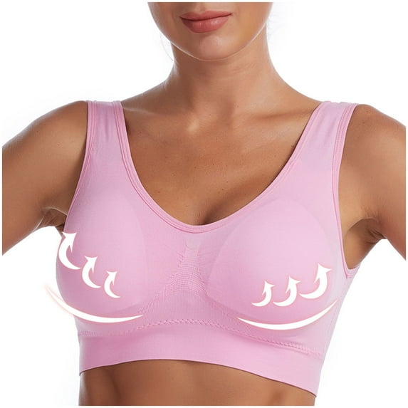 Admvng Sports Bras for Women Comfortable No Steel Ring Vest Breathable Gathering Bra S-4XL